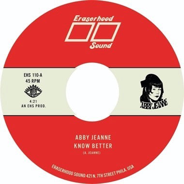 Abby Jeanne - Know Better - New 7" Single Record 2023 Eraserhood Sound Blue Vinyl - Indie Rock / Pop / Soul