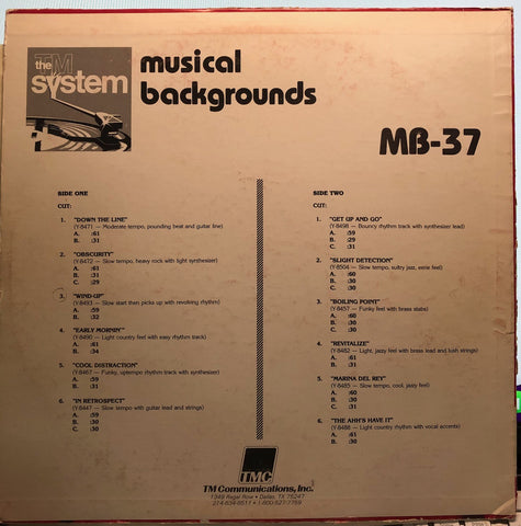 Unknown Artist – The TM System - VG LP Record 1970s TM Productions USA Vinyl - Production Music / Samples