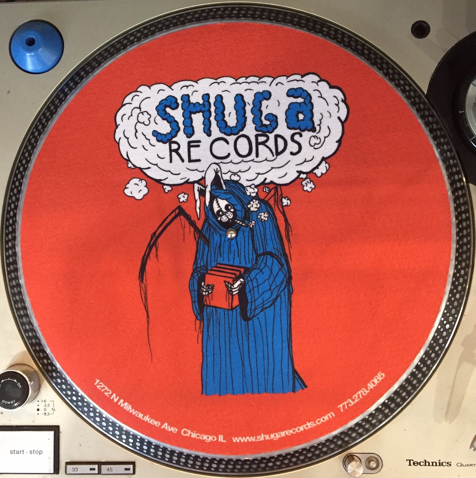 Shuga Records 2016 Limited Edition Vinyl Record Slipmat Uncle Harvey Uncle Bunny blue & Orange
