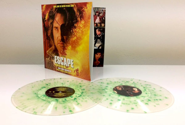 Shirley Walker & John Carpenter ‎– Escape From L.A. (Original Score Album From The Motion Picture) - New Vinyl Record 2017 Real Gone Gatefold 2-LP on 'Test Tube Clear with Plutoxin Virus Green Splatter' Vinyl (Limited to 1500) - 90's Soundtrack - Shuga Records