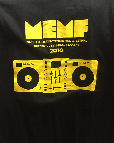 MEMF (Minneapolis Electronic Music Festival) - Black T-Shirt - All Sizes - Shuga Records