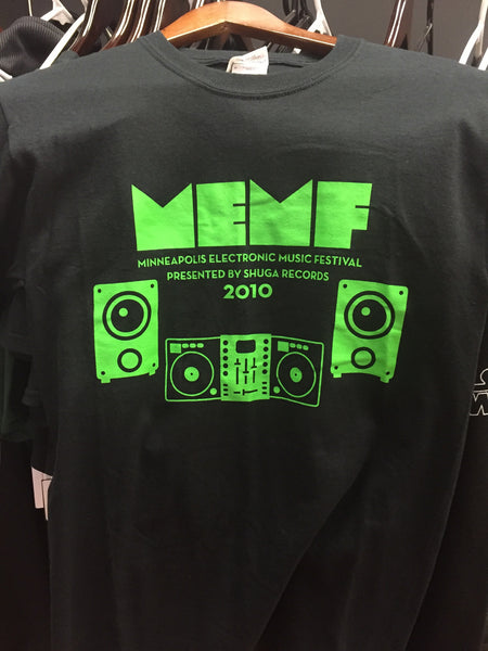 MEMF (Minneapolis Electronic Music Festival) - Black T-Shirt - All Sizes - Shuga Records