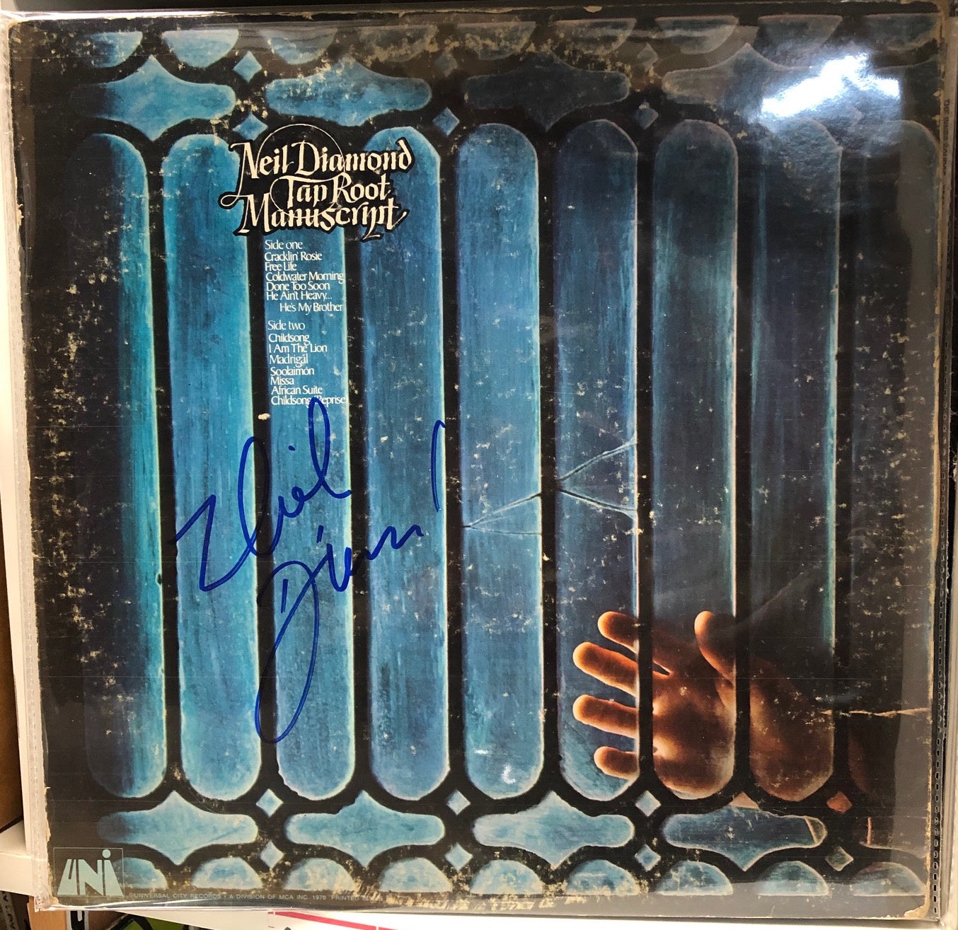 Autographed Signed By - Neil Diamond - Tap Root Manuscript - VG LP Record 1970 UNI USA Vinyl - Pop Rock - Shuga Records