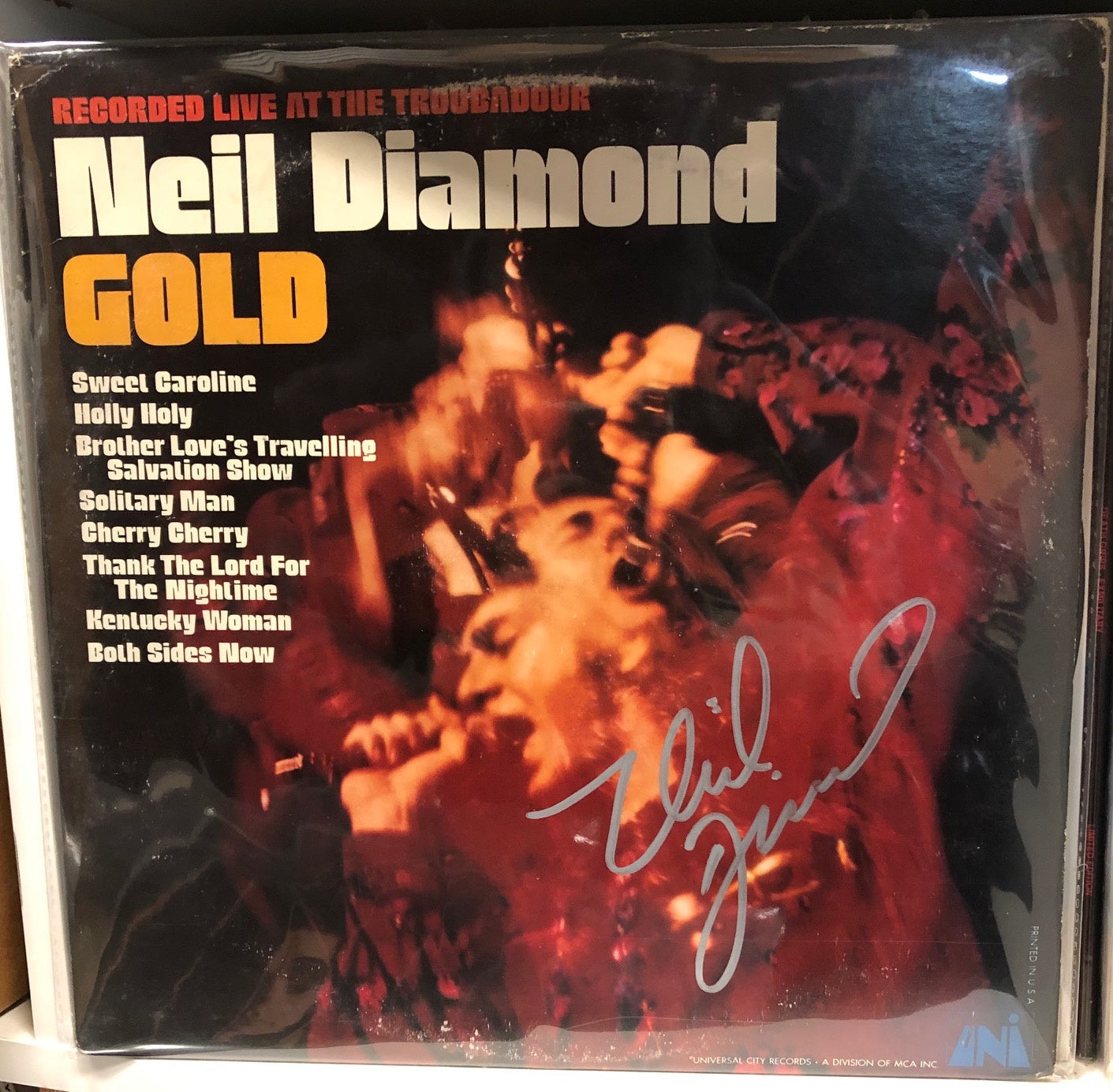 Autographed Signed By - Neil Diamond - Gold - VG LP Record 1970 UNI USA Vinyl - Pop Rock - Shuga Records