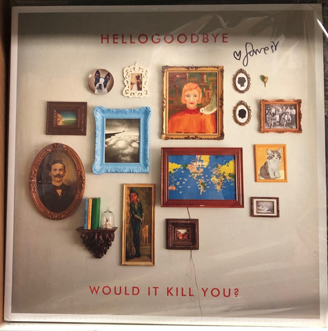 Autographed Signed by Band - Hellogoodbye – Would It Kill You? - Mint- LP Record 2013 Old Friends White & Baby Blue Marble Vinyl - Indie Pop