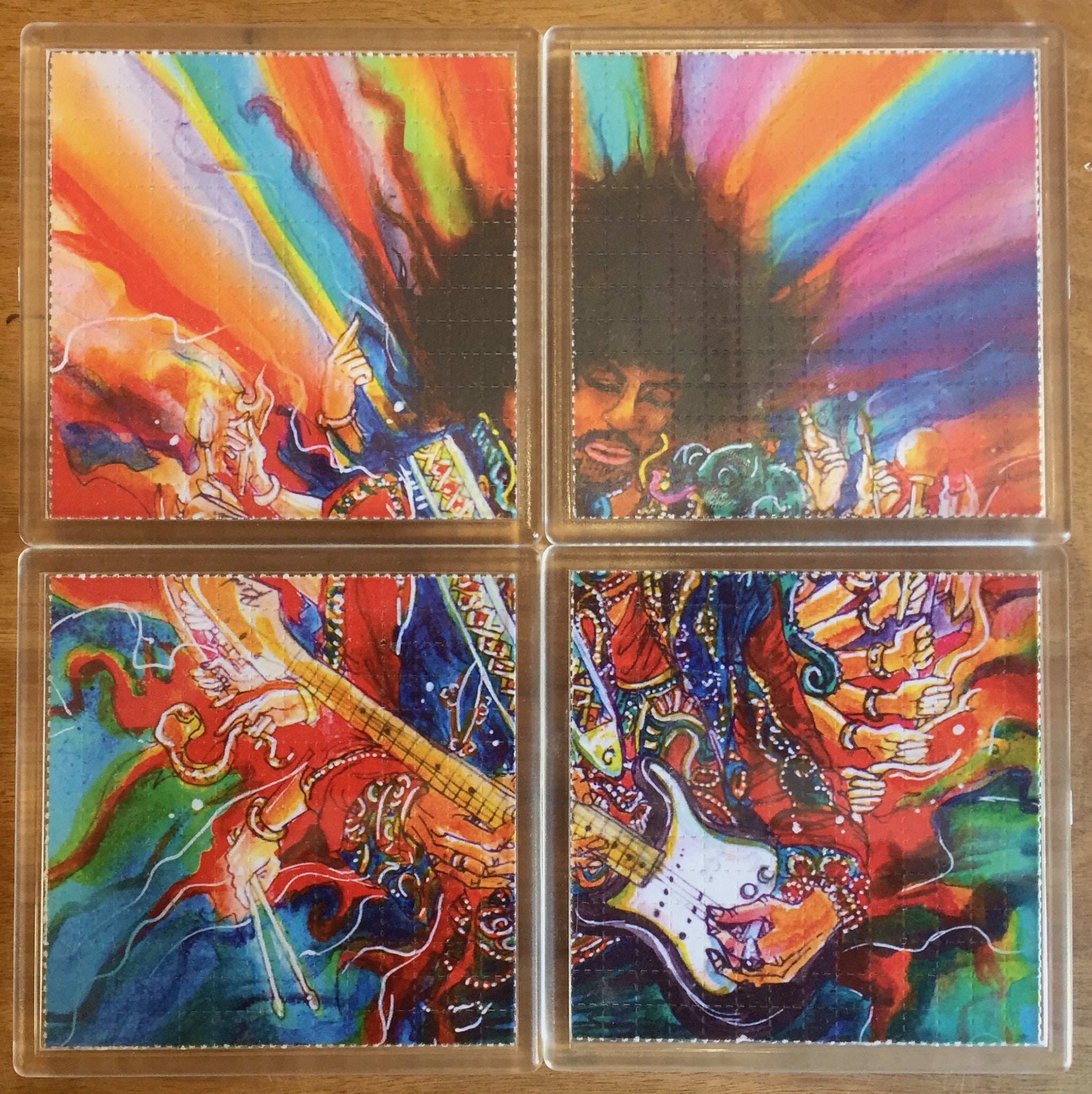 Jimi Hendrix - Psychedelic - Blotter Art - Highly Collectible Artwork Blotter Paper Coaster (4 pack)