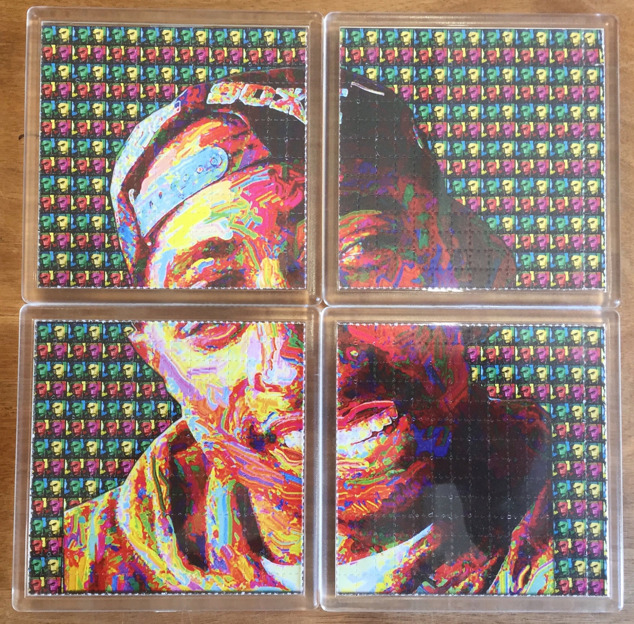 Tupac Shakur / 2Pac - Psychedelic - Blotter Art - Highly Collectible Artwork Blotter Paper Coaster (4 pack)