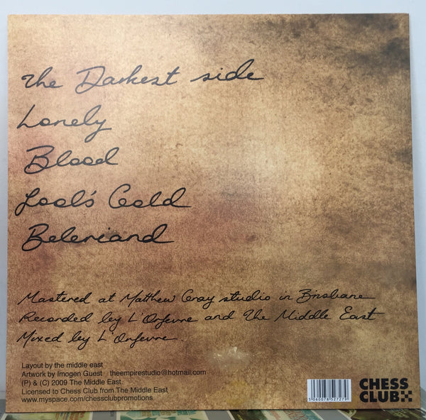 The Middle East ‎– The Recordings Of The Middle East - New 10" EP Record 2009 Chess Club UK Vinyl - Alternative Rock / Indie Rock - Shuga Records