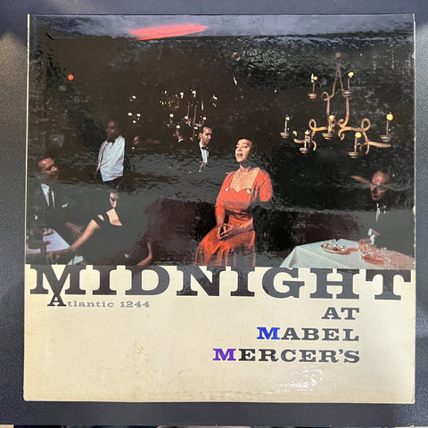 Mabel Mercer – Midnight At Mabel Mercer's - VG LP Record 1956 Atlantic Black Labe USA Vinyl - Jazz / Ballad / Vocal