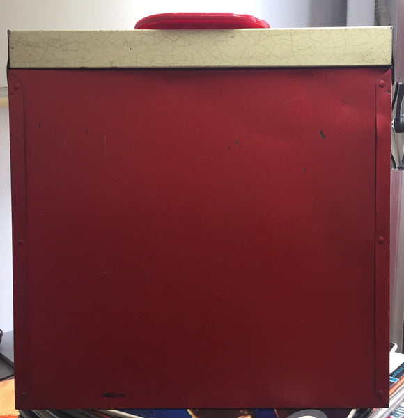 Vintage Metal Record 12" LP Album DJ Carrying Case Storage Box RED & WHITE - Shuga Records