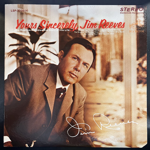 Jim Reeves – Yours Sincerely, Jim Reeves - VG+ LP Record 1966 RCA Vistor USA Vinyl - Country