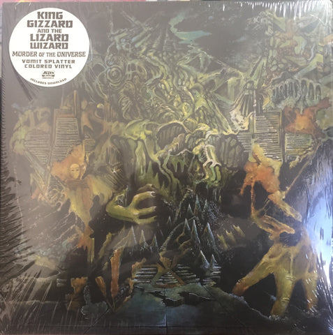 King Gizzard And The Lizard Wizard ‎– Murder Of The Universe - Mint- LP Record 2017 ATO Vomit Splatter Vinyl, Book, Promo Poster, 3x Promo Stickers & Download - Psychedelic Rock / Garage Rock