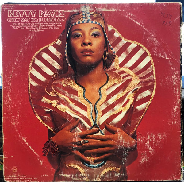 Betty Davis – They Say I'm Different - VG- (lower grade Plays VG) LP Record 1974 Just Sunshine Original Vinyl - Soul / Funk / Blues Rock - Shuga Records