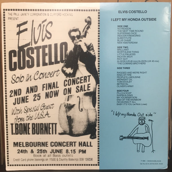 Elvis Costello ‎– I Left My Honda Outside - Mint- 2 Lp Set Belgium Import Live 1980's - Rock New Wave - Shuga Records