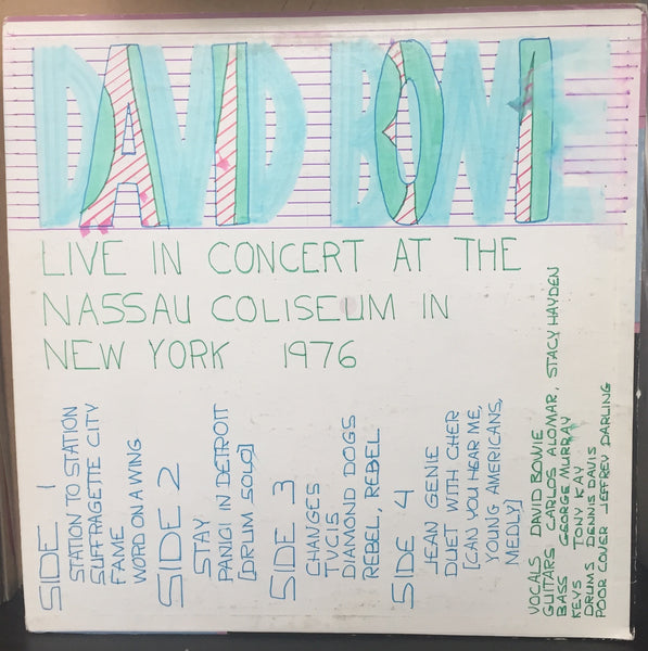 David Bowie ‎– The Thin White Duke Live at Nassau Coliseum NY 1976 - VG+ 2xLp Record 1977 USA (Unofficial Release, Hand Drawn Backside Cover & Labels) - Rock - Shuga Records