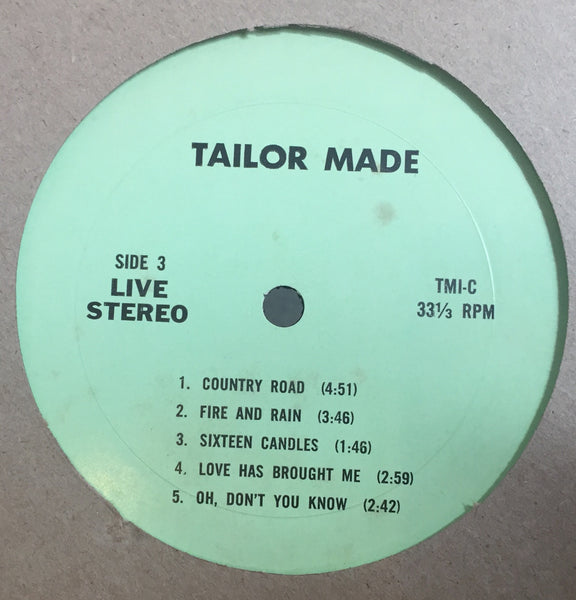 James Taylor With Carole King & Joe Mama - Tailor Made - Live At The Anaheim Convention Center 3-21-71 - VG+ (Only Side 3/4) 1971 Stereo USA - Rock - Shuga Records