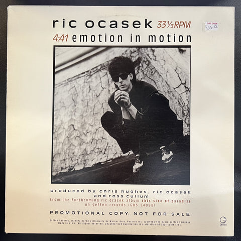 Ric Ocasek – Emotion In Motion - Mint- 12" Single Record 1986 Geffen USA Promo Vinyl - Pop Rock
