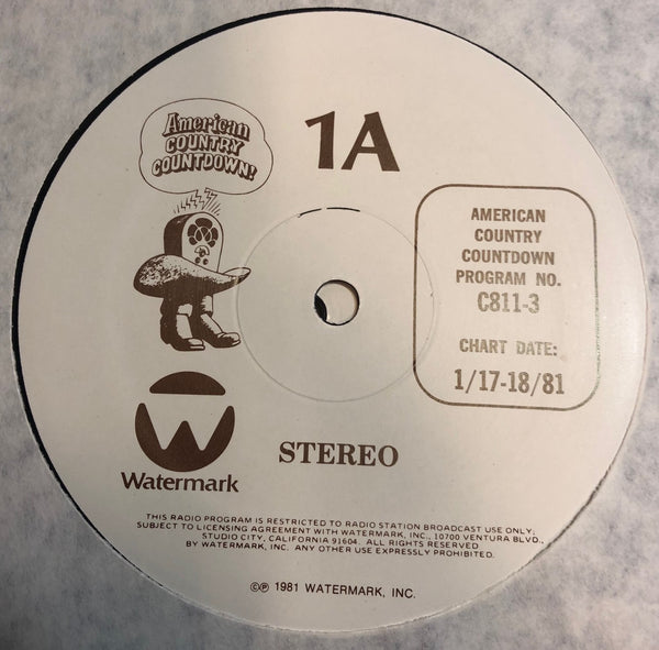 Various – American Country Countdown 01/17/81 - VG+ 3 LP Record Box Set 1981 Watermark USA Transcription Vinyl & Cue Sheets - Country / Radioplay - Shuga Records