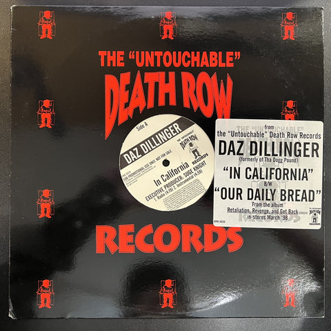 Daz Dillinger – In California - Mint- 12" Single Record Death Row USA Promo Vinyl - Hip Hop