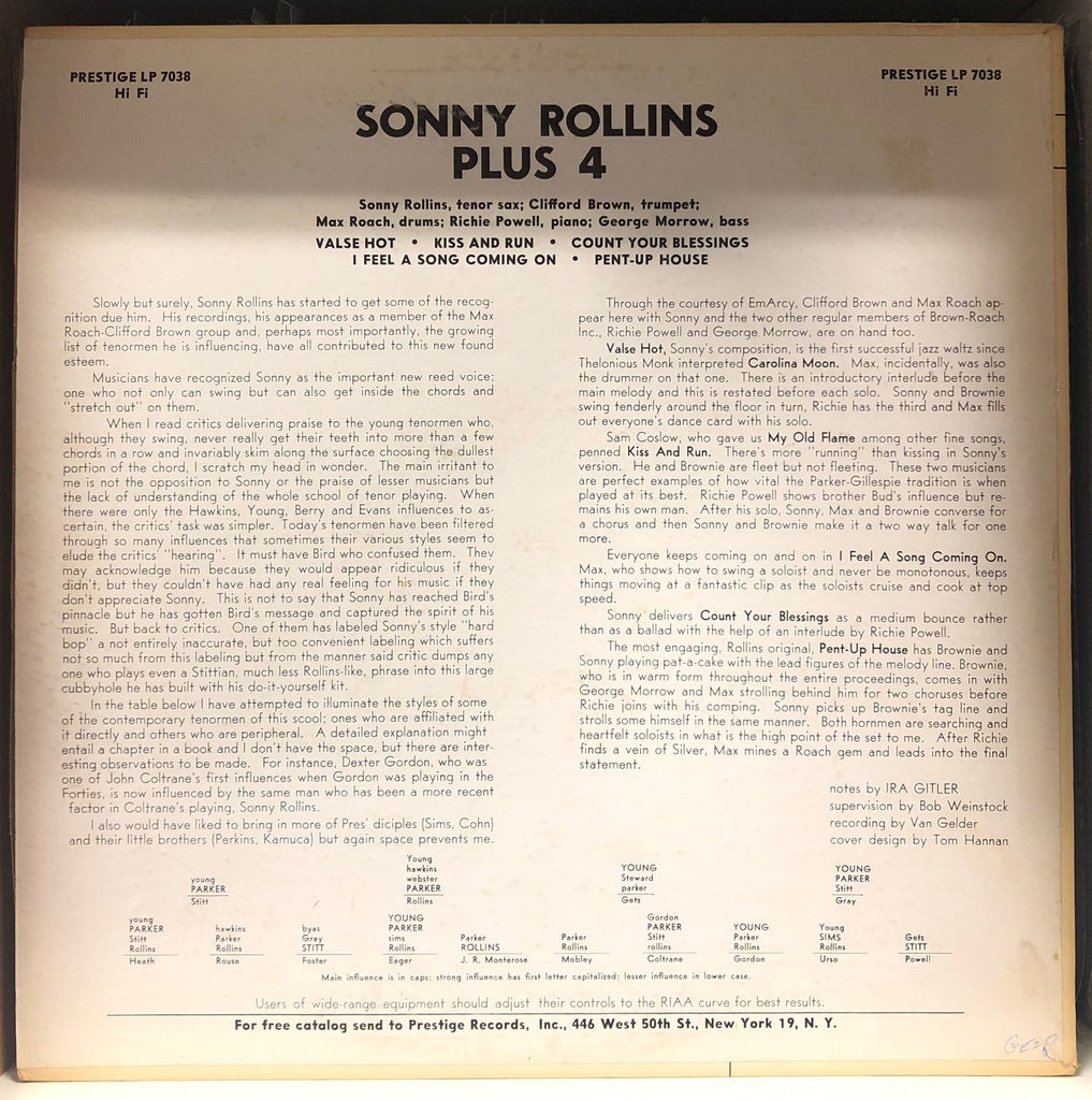 Sonny Rollins – Plus 4 - Near Mint- LP Record 1957 Prestige USA