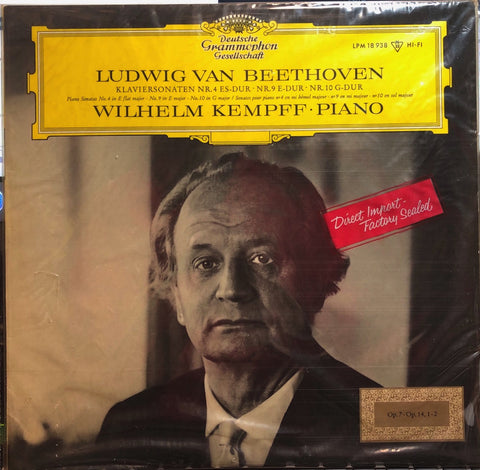 Wilhelm Kempff - Beethoven – Piano Sontatas No. 4,9 & 10 - New LP Record 1966 Deutsche Grammophon Germany Mono Original Vinyl - Classical