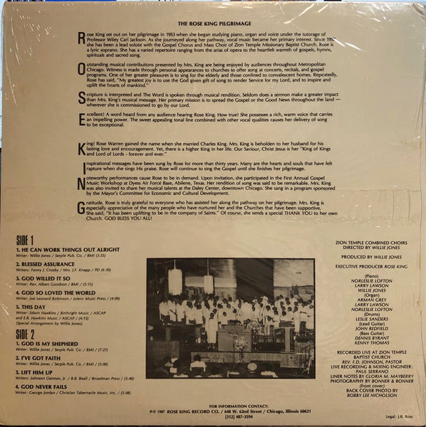 Rose King Featuring The Zion Temple Combined Choirs – Lift Him Up - New LP Record 1987 Private Press Chicago USA Vinyl - Gospel / Soul / Funk - Shuga Records