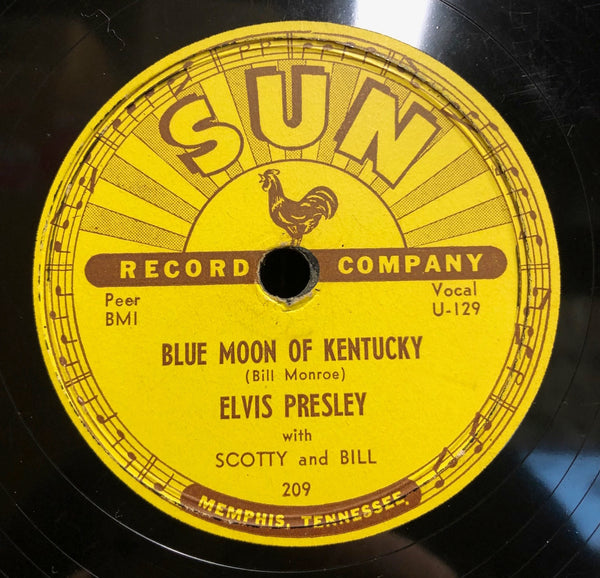 Elvis Presley With Scotty And Bill – That's All Right / Blue Moon Of Kentucky - VG+ 10" 78 RPM Shellac Record 1954 Sun USA Original BOLD Label - Rockabilly / Country