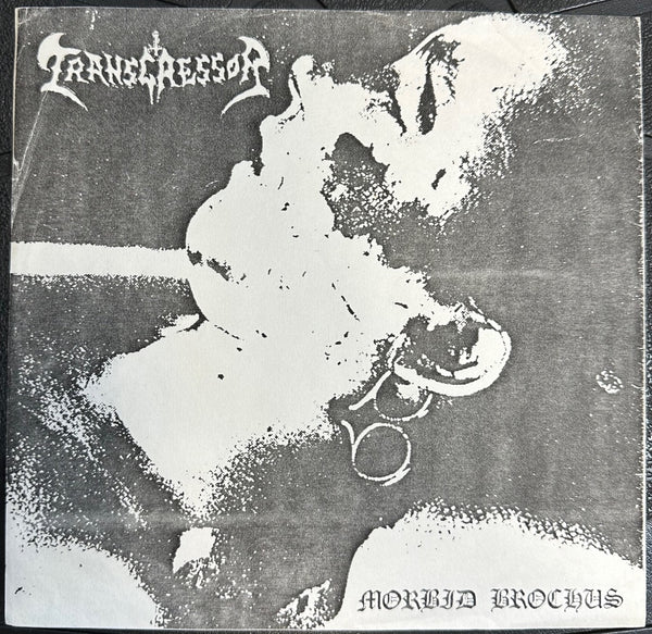 Transgressor – Morbid Brochus - VG+ 7" Single Record 1992 Symphonies Of Death Colombia White Label Vinyl & Insert - Grindcore / Death Metal - Shuga Records