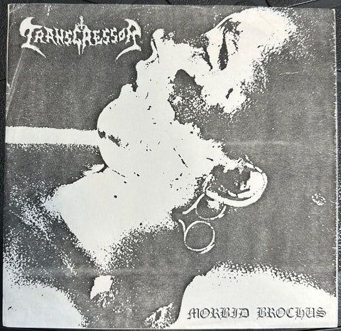 Transgressor – Morbid Brochus - VG+ 7" Single Record 1992 Symphonies Of Death Colombia White Label Vinyl & Insert - Grindcore / Death Metal
