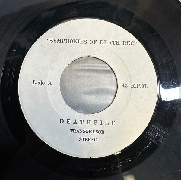 Transgressor – Morbid Brochus - VG+ 7" Single Record 1992 Symphonies Of Death Colombia White Label Vinyl & Insert - Grindcore / Death Metal - Shuga Records