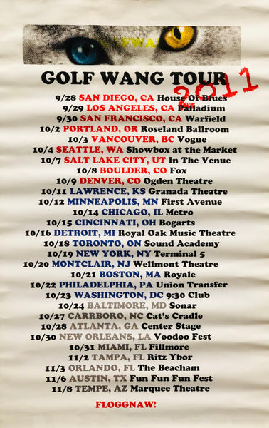 Odd Future - Golf Wang 2011 - 17" x 27" Double-sided Tour Poster p0092 - Shuga Records