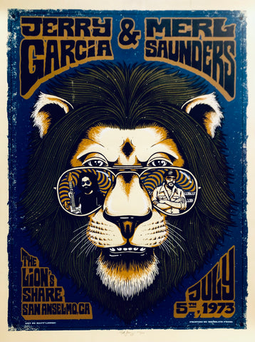 Jerry Garcia & Merl Saunders - Matt Leunig Original - 18" x 24" Screenprint p0036