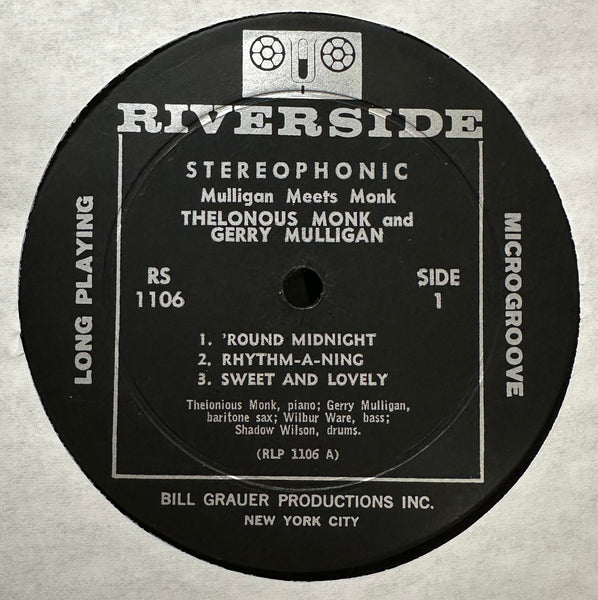 Thelonious Monk And Gerry Mulligan – Mulligan Meets Monk (1957) - VG+ LP Record 1959 Riverside Stereo USA Vinyl (Rare cover/label Variation) - Jazz / Bop / Cool Jazz - Shuga Records