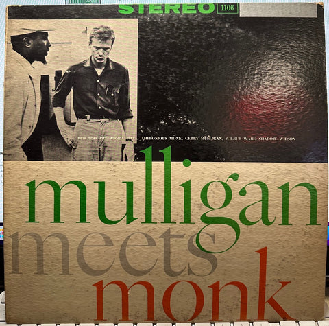 Thelonious Monk And Gerry Mulligan – Mulligan Meets Monk (1957) - VG+ LP Record 1959 Riverside Stereo USA Vinyl (Rare cover/label Variation) - Jazz / Bop / Cool Jazz
