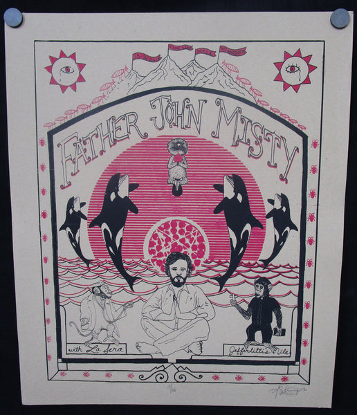 Father John Misty & La Sera and Jeffertitti's Nile at Fine Line Minneapolis - Screen Print Poster p0319 - Shuga Records