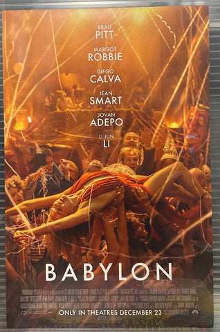Babylon Movie 2022 Promo Poster Theatre 11" x 17" Brad Pitt Margot Robbie