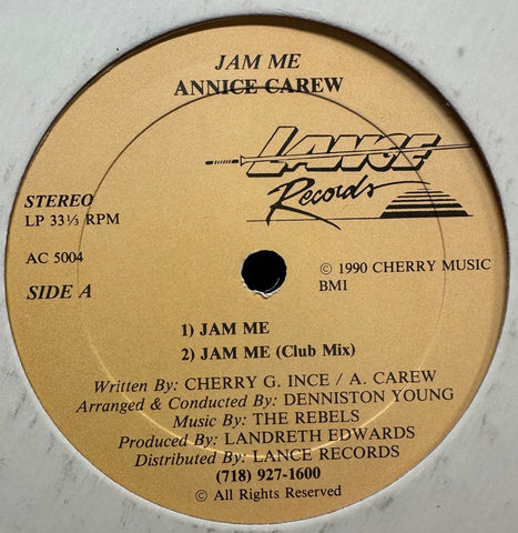 Annice Carew – Jam Me (no original cover) - VG+ EP Record 1990 Lance USA vinyl - Reggae / Soca