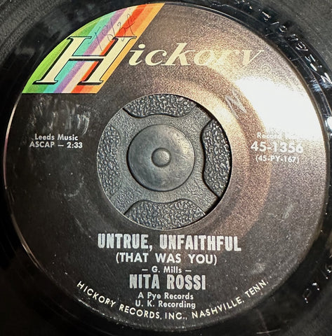 Nita Rossi – Untrue, Unfaithful / Every Little Day Now - VG+ 7" Single 45 Record 1965 Hickory USA Vinyl - Northern Soul / MOD