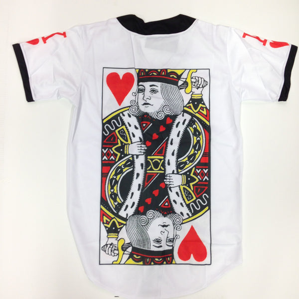 King Of Hearts - White Button Down Jersey - Shuga Records