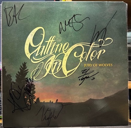 Signed Autographed - Outline In Color – Jury Of Wolves - VG+ LP Record 2016 Self-released USA Colored Vinyl - Post-Hardcore / Punk