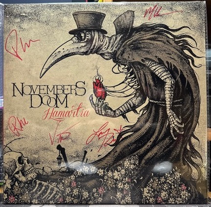 Signed Autographed - Novembers Doom – Hamartia - Mint- 2 LP Record 2017 The End USA Vinyl - Doom Metal / Heavy Metal / Gothic Metal - Shuga Records