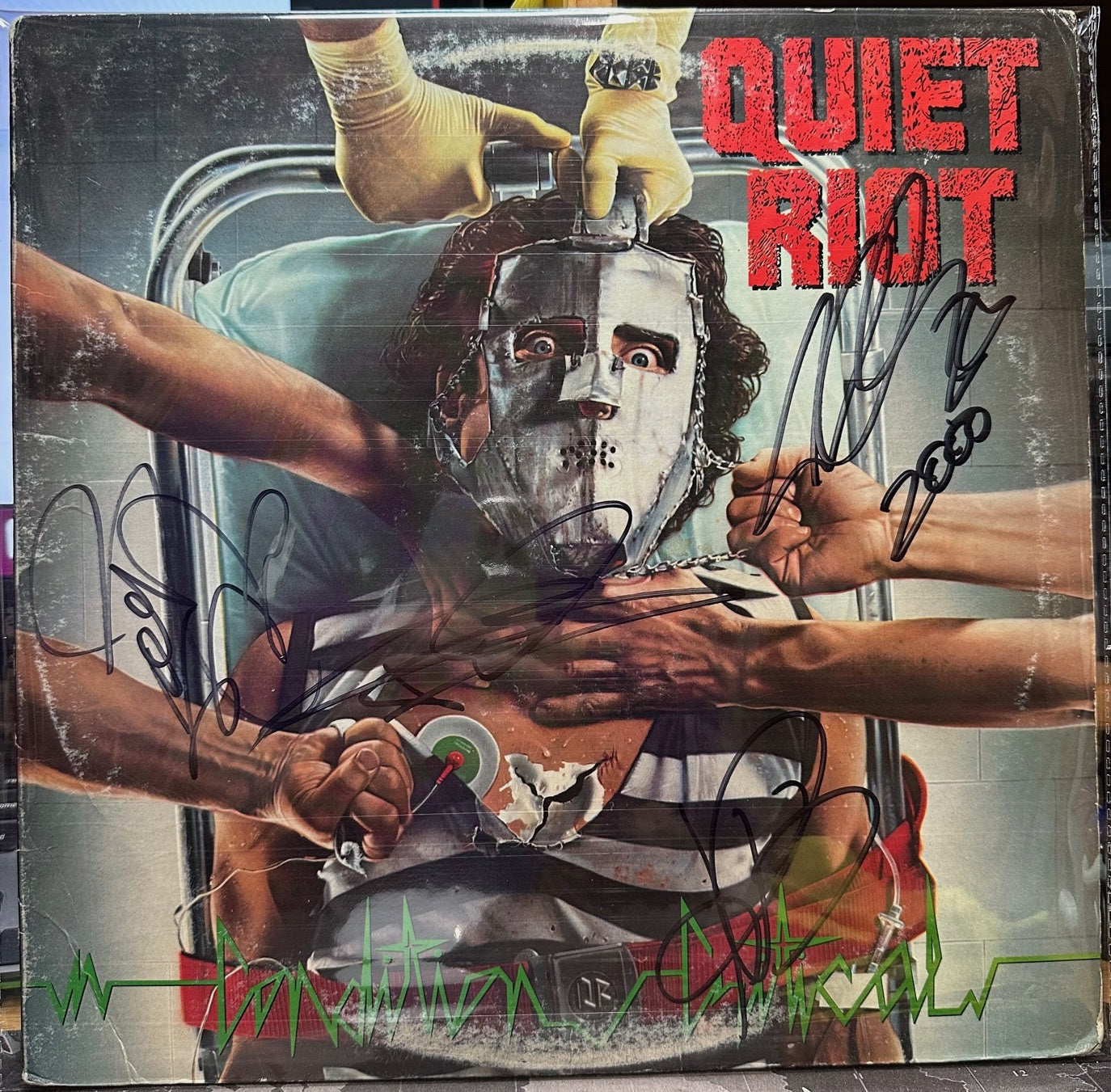 Signed Autographed - Quiet Riot ‎– Condition Critical - VG+ LP Record 1984 Pacha USA Vinyl - Heavy Metal / Hard Rock