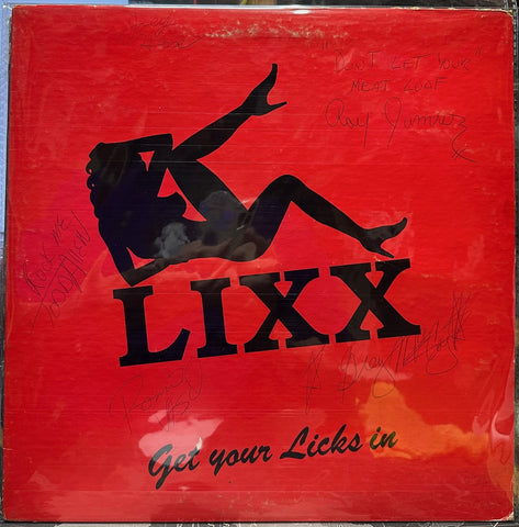 Signed Autographed - Lixx – Get Your Licks In (Tea Bag) - VG+ LP Record 1987 Private Press USA vinyl -  Heavy Metal / Hard Rock / Glam