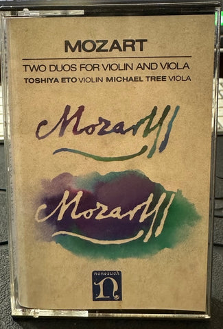Toshiya Eto & Michael Tree – Mozart - Two Duos For Violin And Viola - VG+ Cassette Album 1979 Nonesuch USA Tape - Classical