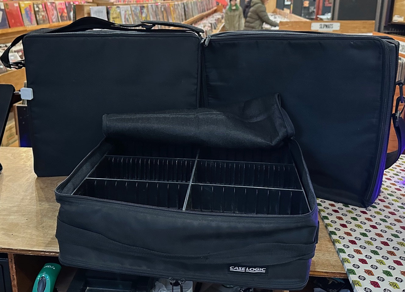 Vintage Used 120 Tape Case Logic Black Cassette Case Holder Carrying Case & Shoulder Strap - Shuga Records