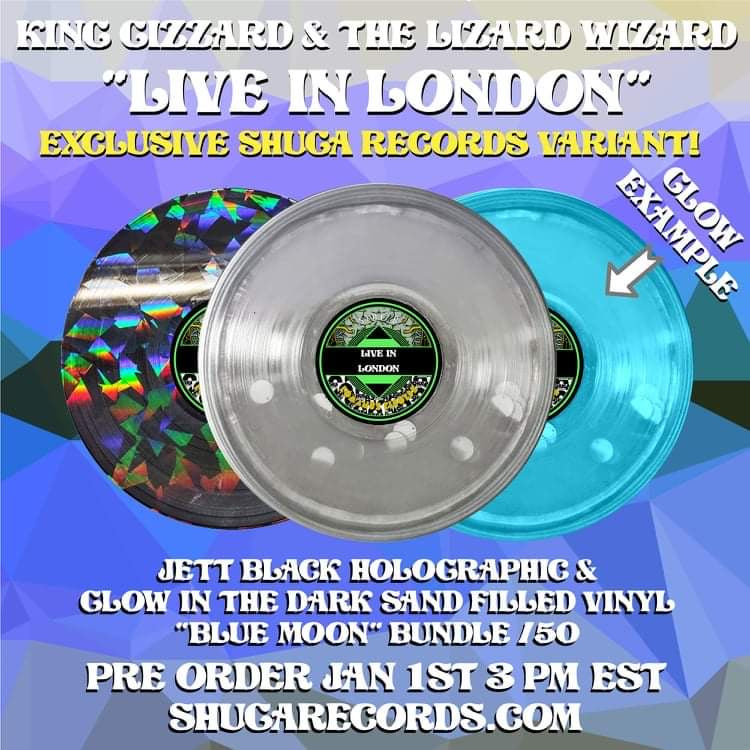 King Gizzard And The Lizard Wizard – Live In London 2019 - New 2 LP Record 2022 Shuga Romanus Holographic & Glow In The Dark Sand Filled Colored Vinyl (50 made) - Psychedelic Rock - Shuga Records
