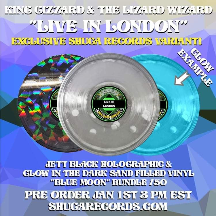 King Gizzard And The Lizard Wizard – Live In London 2019 - New 2 LP Record 2022 Shuga Romanus Holographic & Glow In The Dark Sand Filled Colored Vinyl (50 made) - Psychedelic Rock