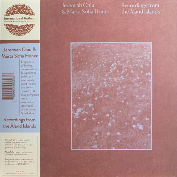 Jeremiah Chiu & Marta Sofia Honer – Recordings From The Åland Islands - New LP Record 2022 International Anthem Infinite Sun Color Vinyl - Electronic / Jazz / Classical