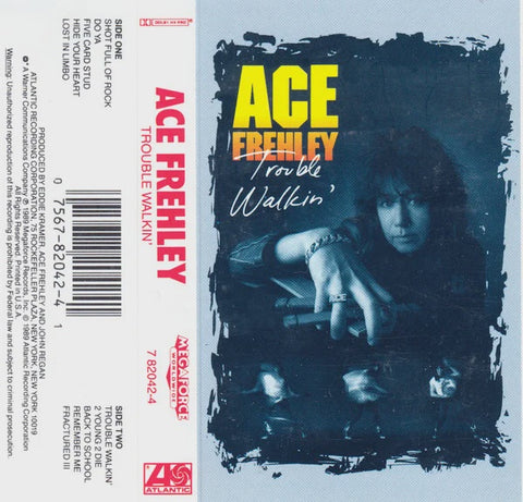 Ace Frehley - Trouble Walkin' - Used Cassette 1989 Megaforce Tape - Rock / Hard Rock