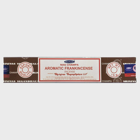 Satya Nag Champa - Aromatic Frankincense Incense - New 15g Pack (12 Sticks)